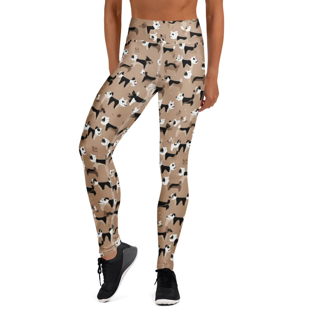Café Catwalk on Yoga Leggings — Front