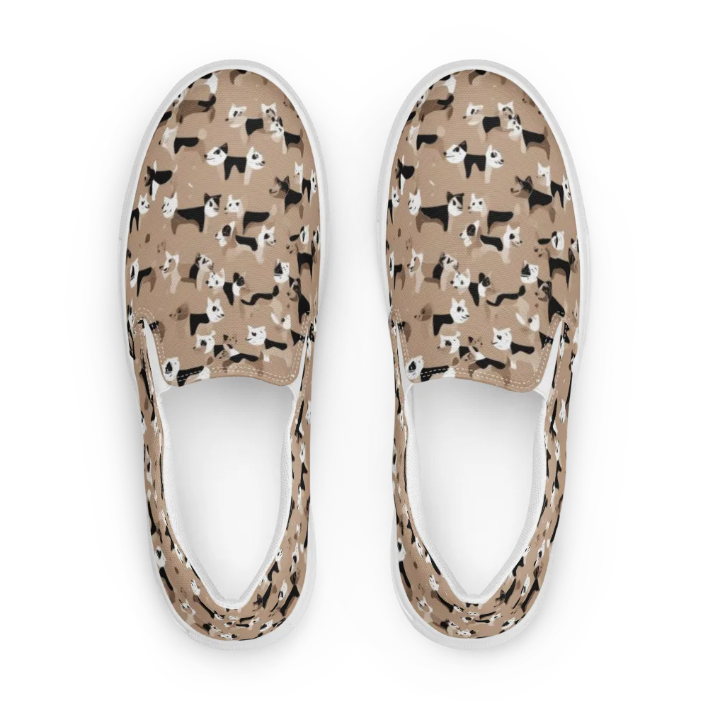 Café Catwalk on Men's Slip-On Canvas Shoes — Front