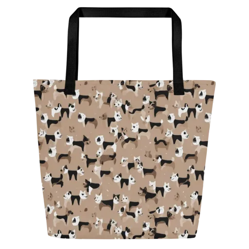 Café Catwalk on a Large Tote Bag W/ Pocket