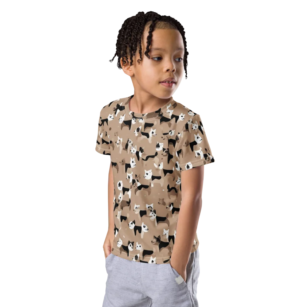 Café Catwalk on Kids Crew Neck T-Shirt — Left Front