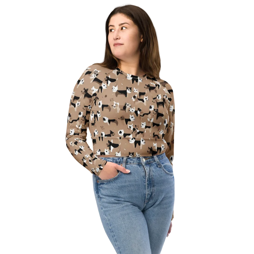 Café Catwalk on Long Sleeve Crop Top — Front