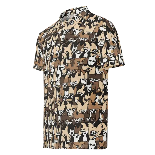 Puppy Pastiche on a Men's Slim Fit Polo Shirt