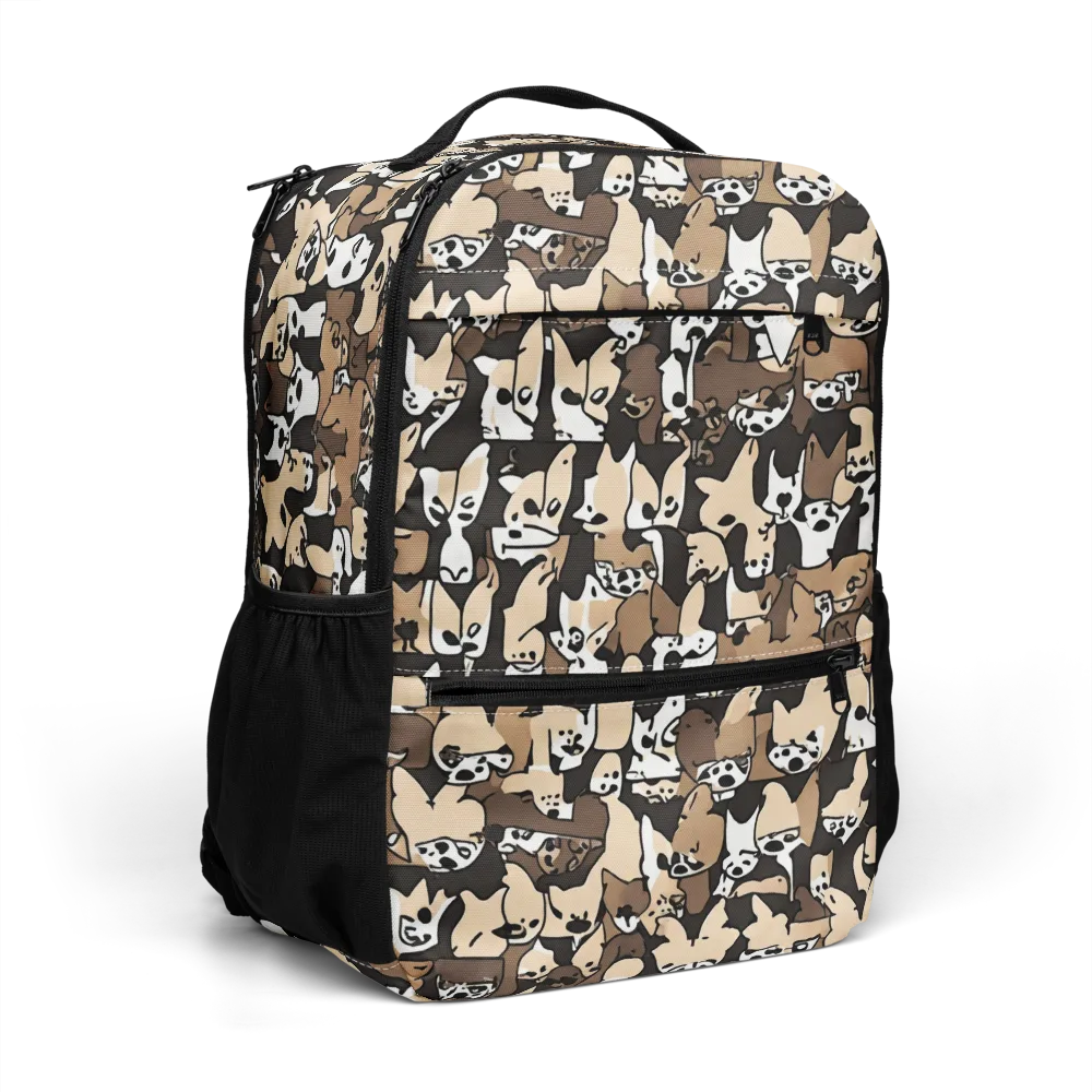 Puppy Pastiche on Utility Backpack — Right Front