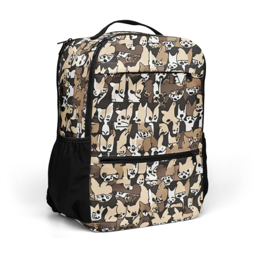 Puppy Pastiche on a Utility Backpack