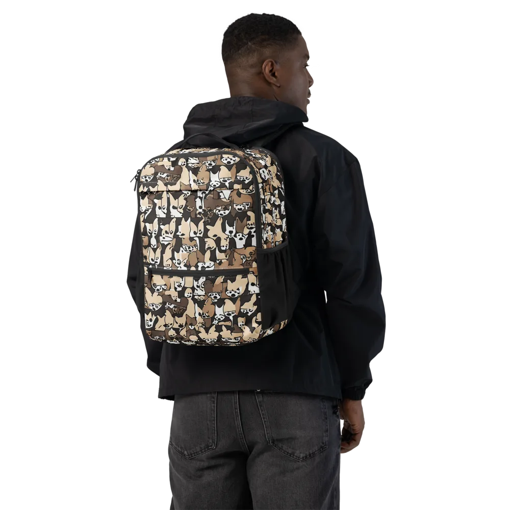 Puppy Pastiche on Utility Backpack — Back