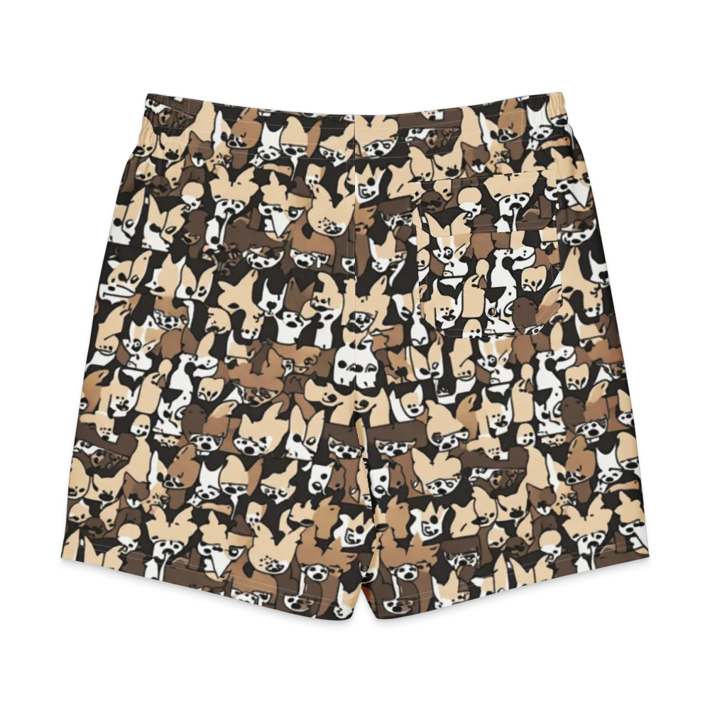 Puppy Pastiche on Men's Board Shorts — Back