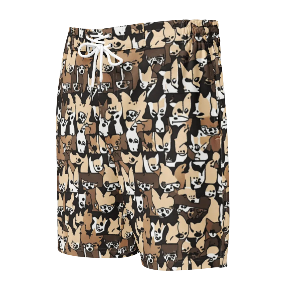 Puppy Pastiche on Men's Board Shorts — Front