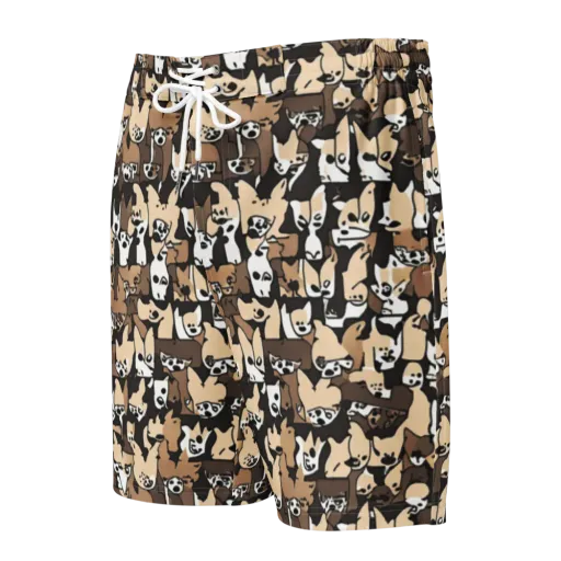 Puppy Pastiche on a Men's Board Shorts