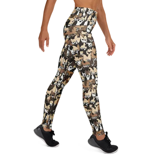 Puppy Pastiche on a Yoga Leggings
