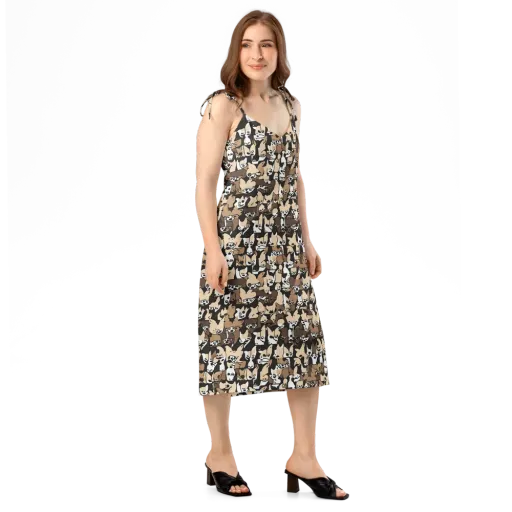 Puppy Pastiche on a Slip Dress