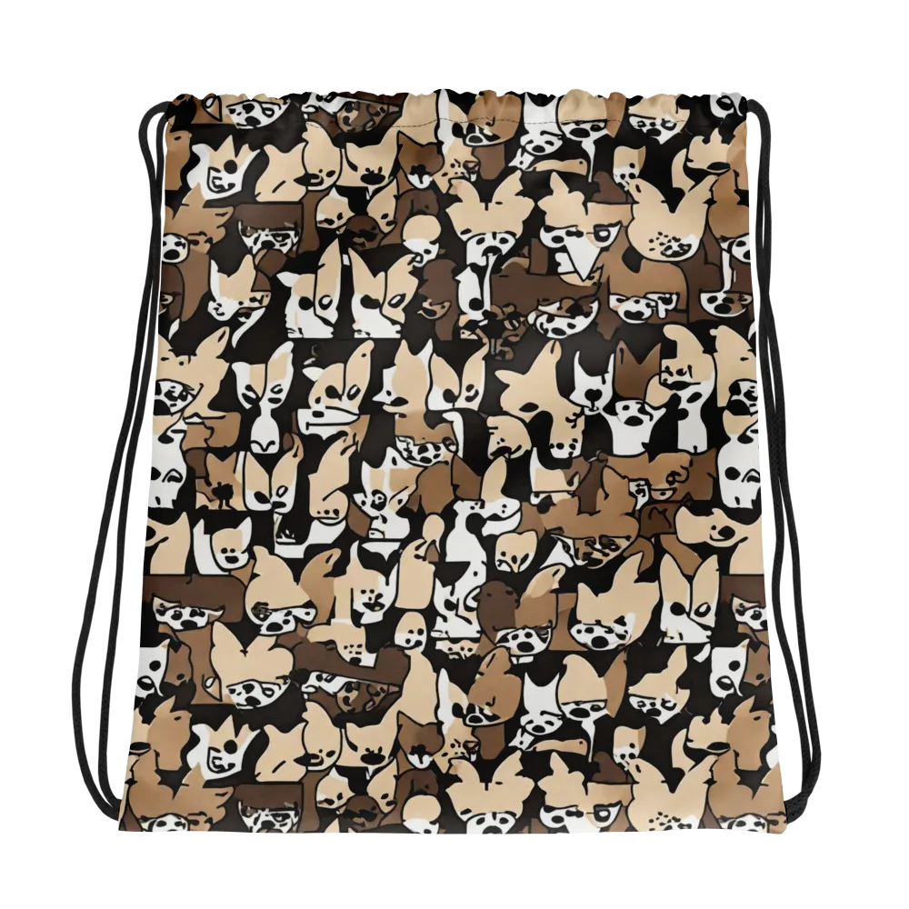 Puppy Pastiche on Drawstring Bag — Photo