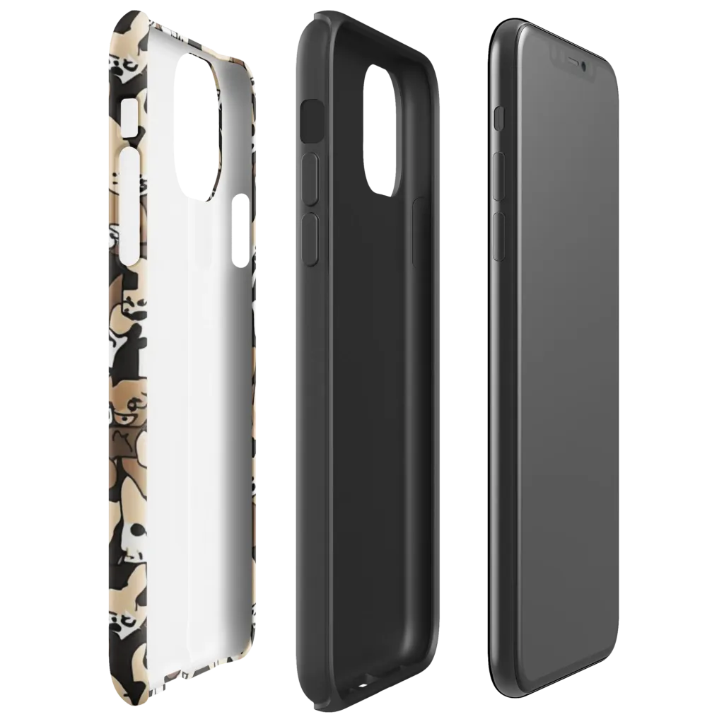 Puppy Pastiche on Tough Case for iPhone® — Right