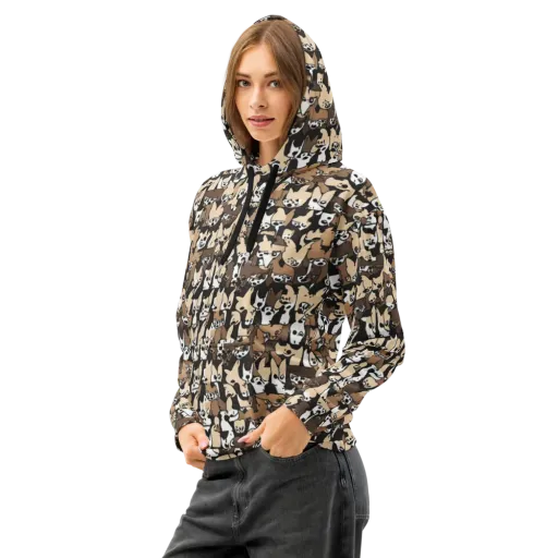 Puppy Pastiche on a Cotton Hoodie