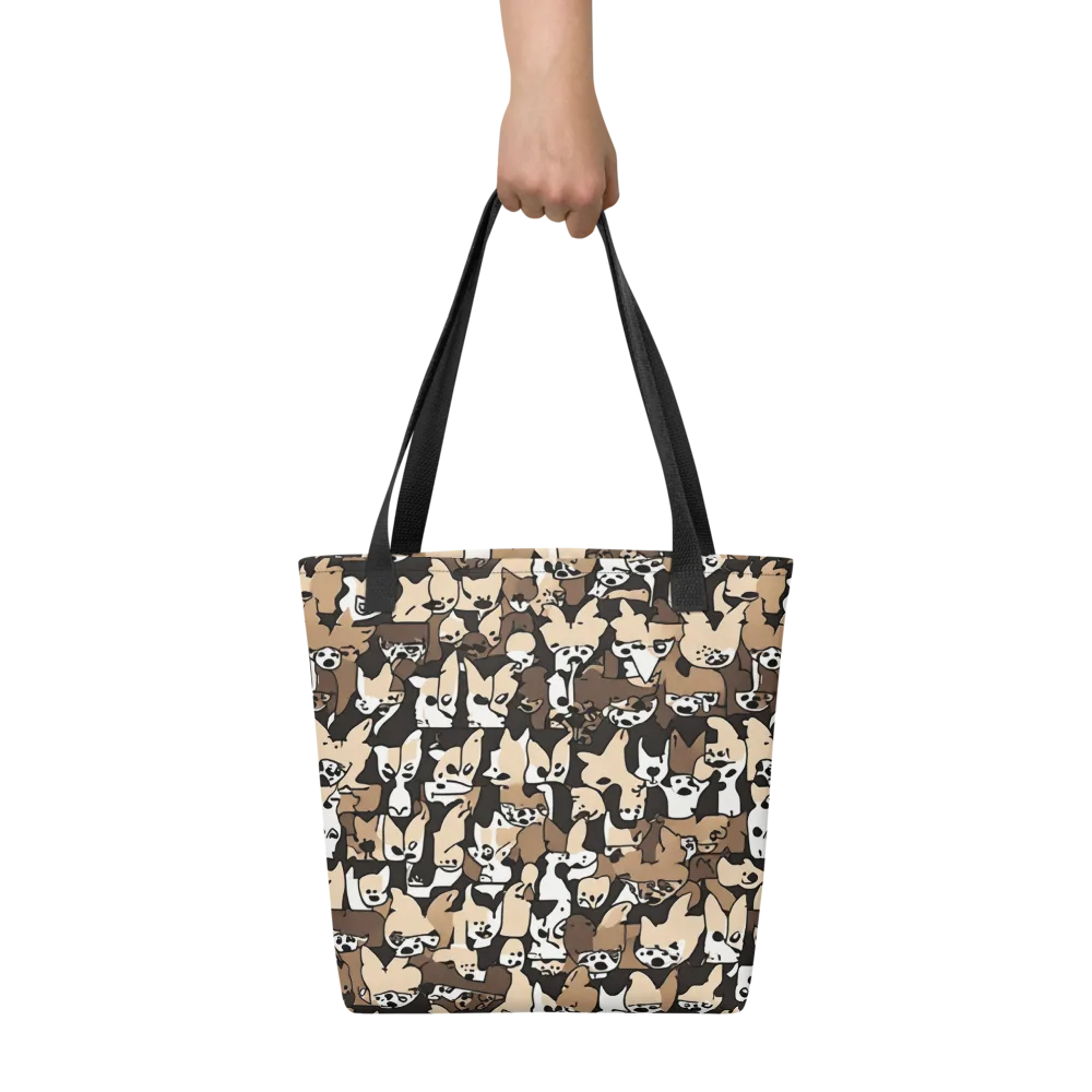Puppy Pastiche on Tote Bag — Front