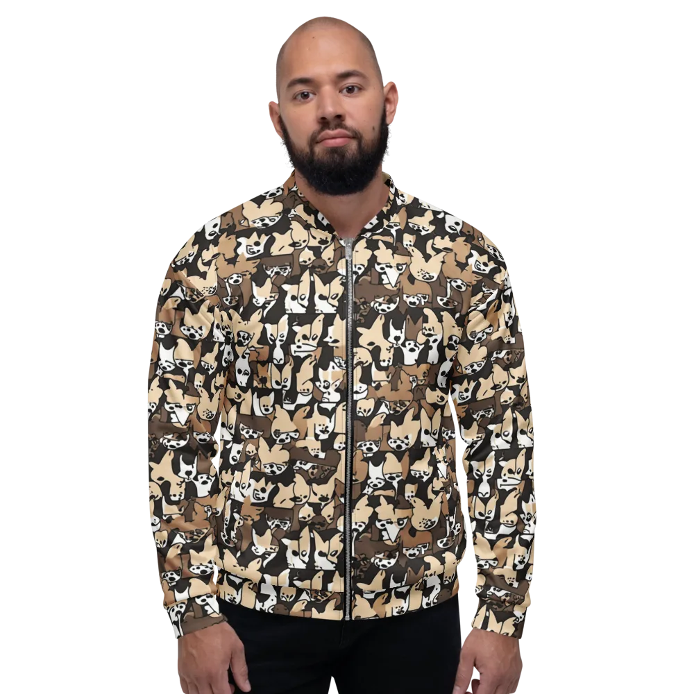 Puppy Pastiche on Bomber Jacket — Front