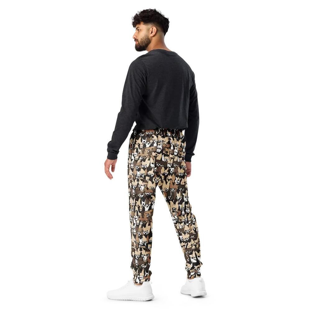 Puppy Pastiche on Men's Joggers — Back