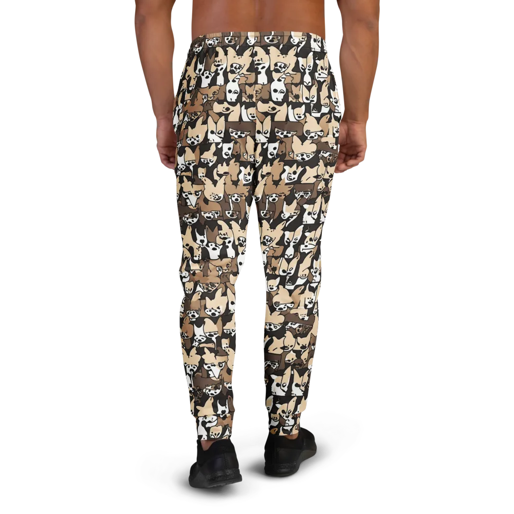 Puppy Pastiche on Men's Joggers — Back