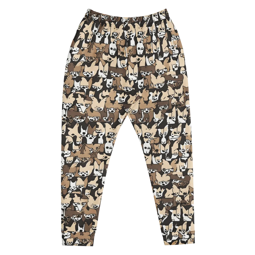 Puppy Pastiche on Men's Joggers — Front