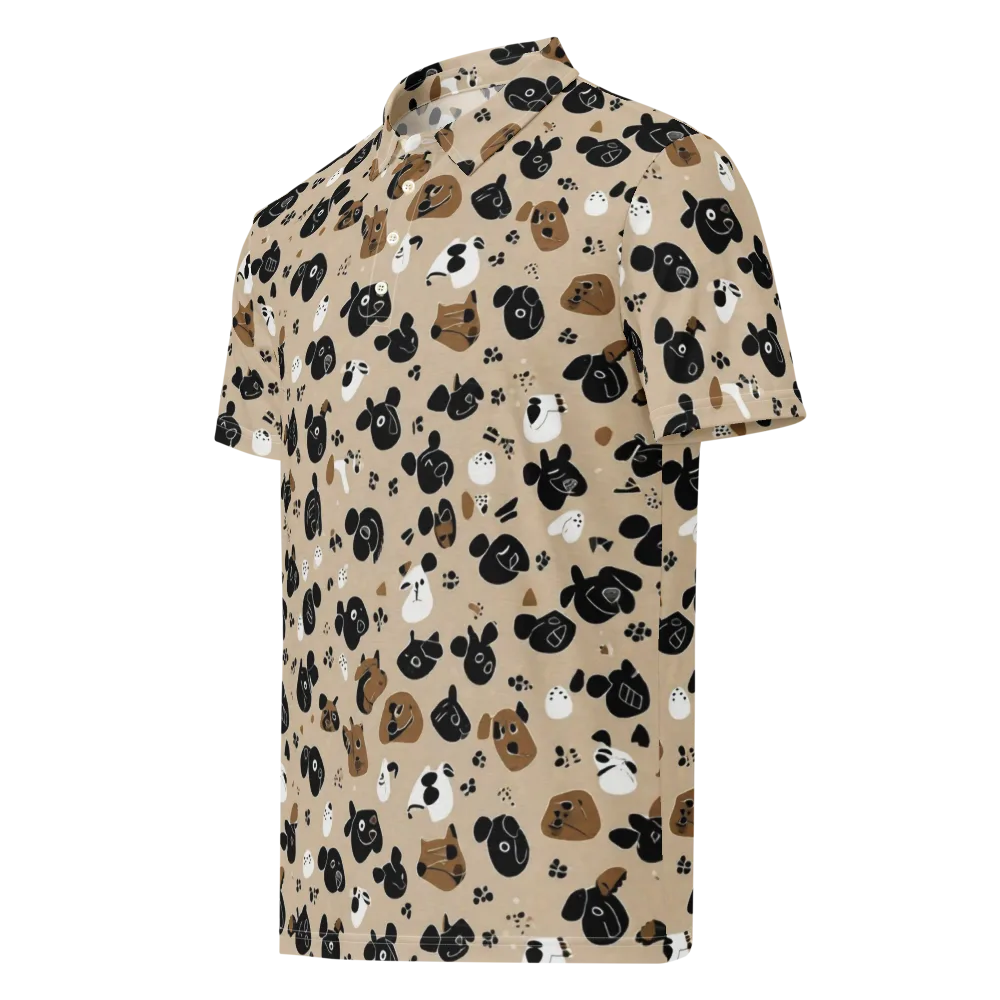 Pawprint Parade on Men's Slim Fit Polo Shirt — Left Front
