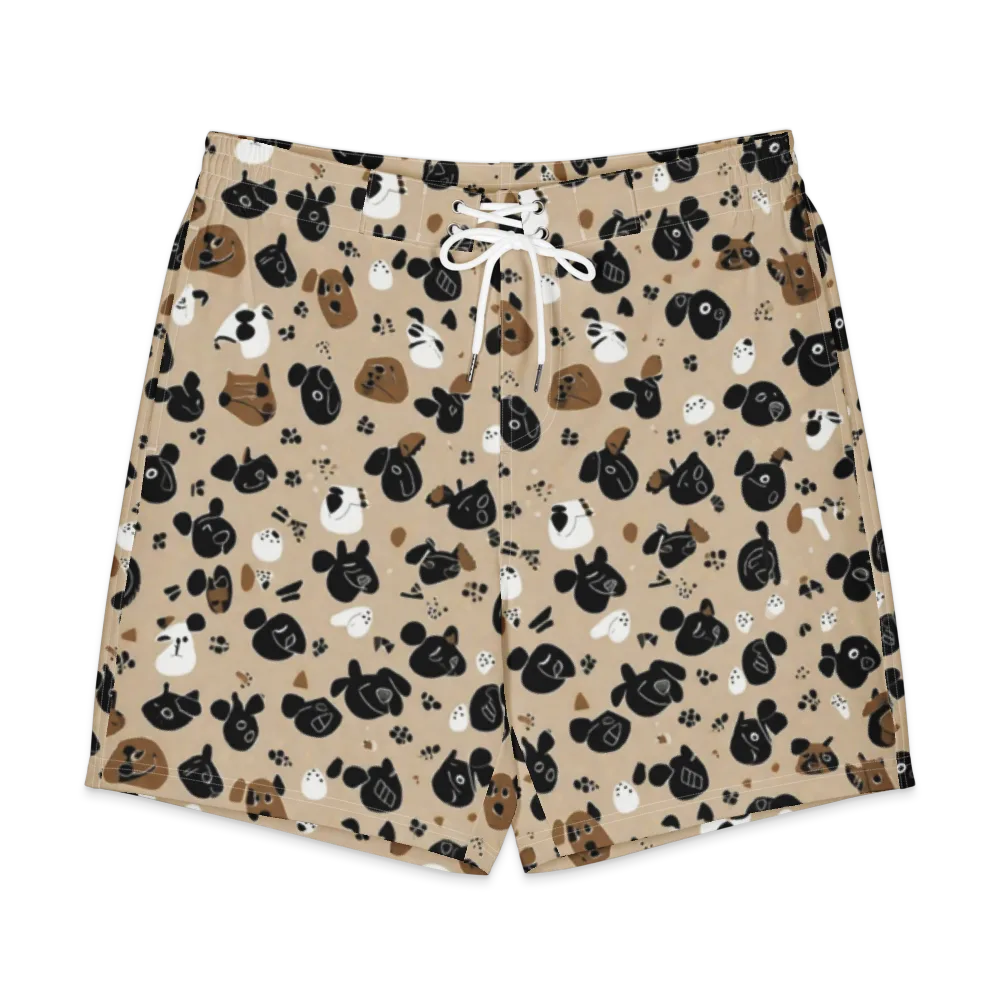 Pawprint Parade on Men's Board Shorts — Front