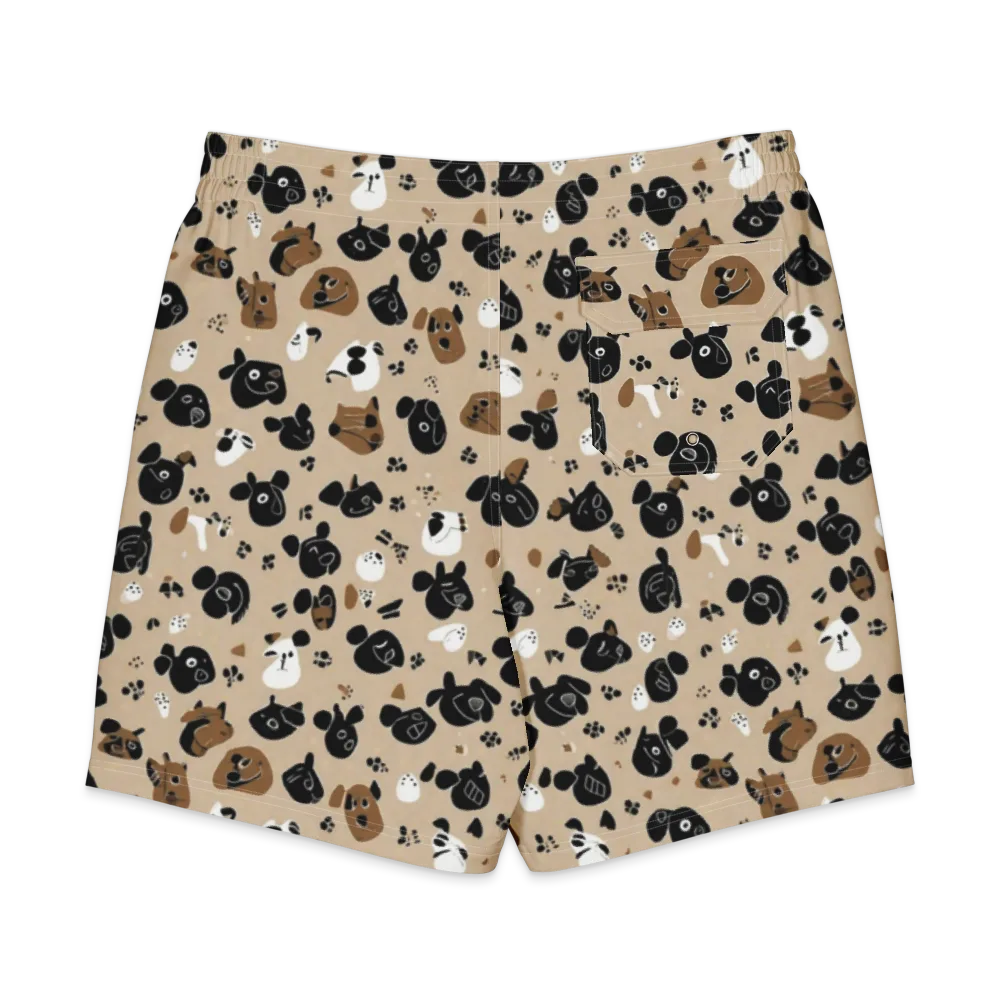 Pawprint Parade on Men's Board Shorts — Back