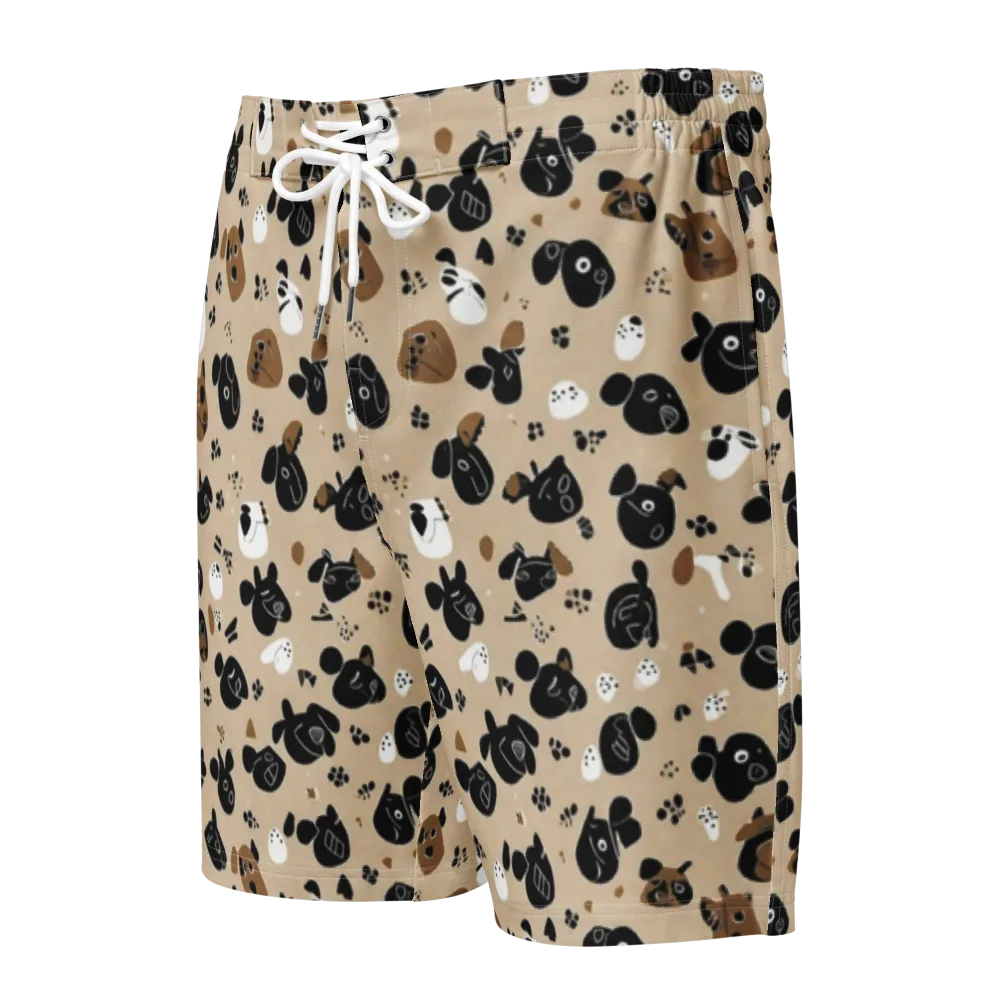 Pawprint Parade on Men's Board Shorts — Front