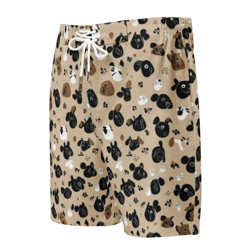 Pawprint Parade on a Men's Board Shorts