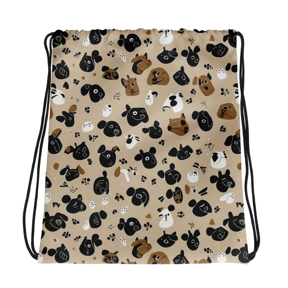 Pawprint Parade on Drawstring Bag — Photo