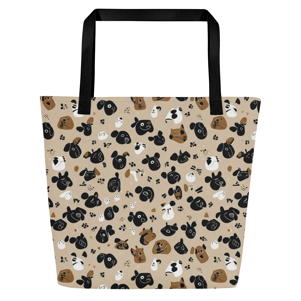 Pawprint Parade on Large Tote Bag W/ Pocket — Front
