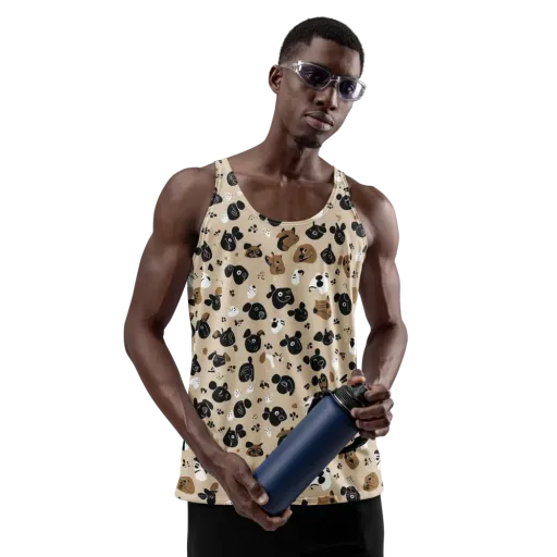 Pawprint Parade on a Men's Tank Top