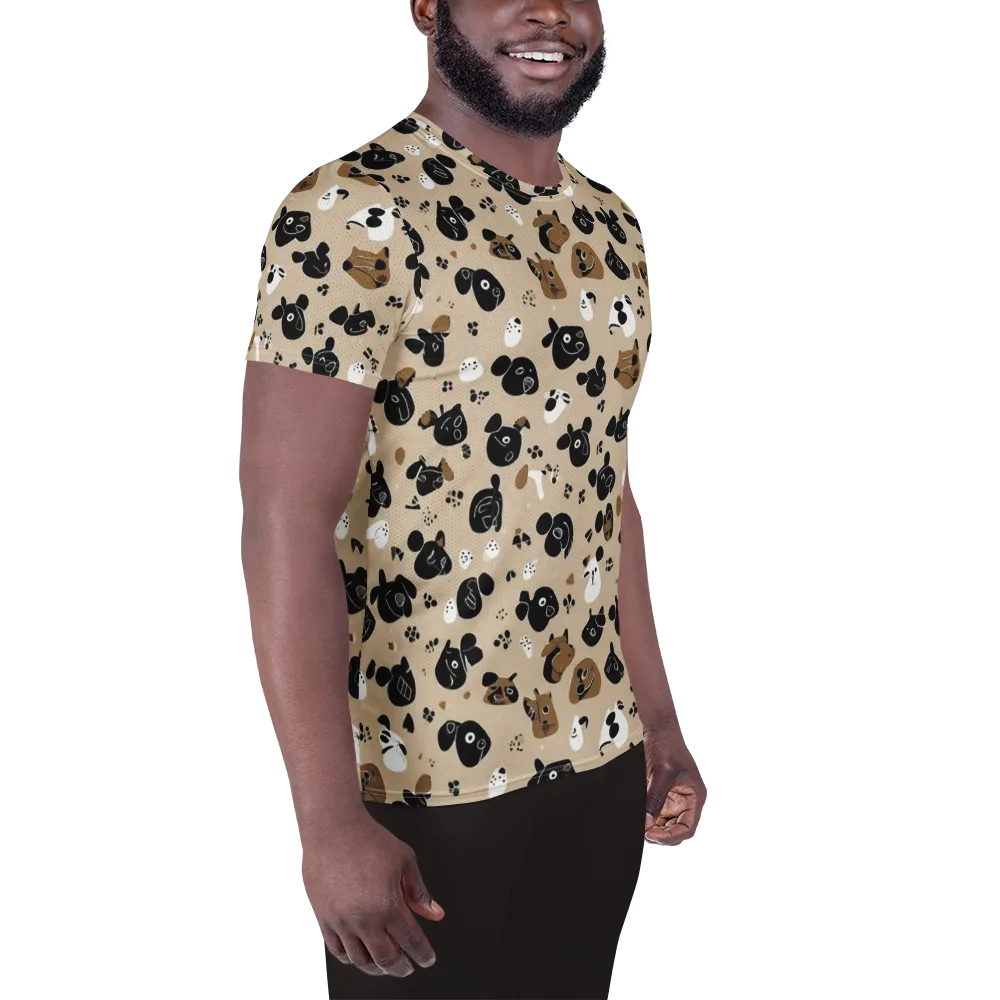 Pawprint Parade on Men's Athletic T-Shirt — Right