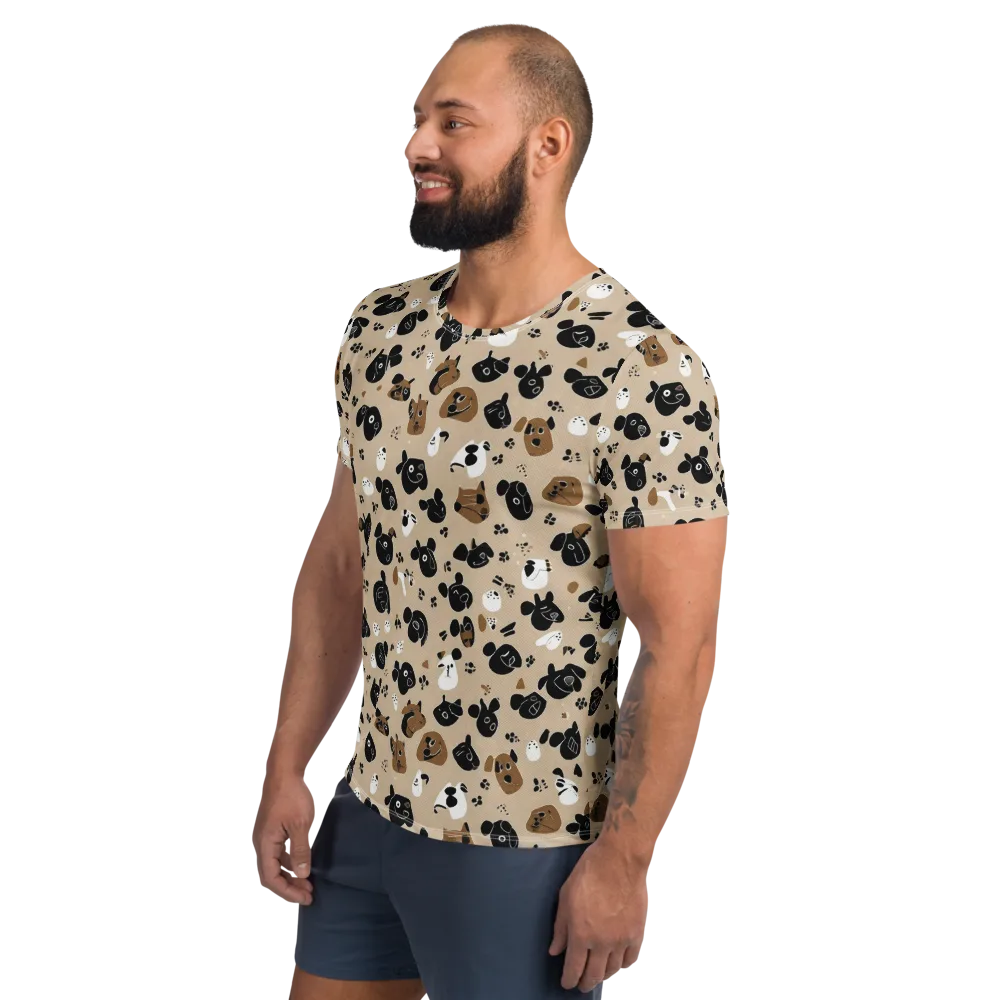 Pawprint Parade on Men's Athletic T-Shirt — Left