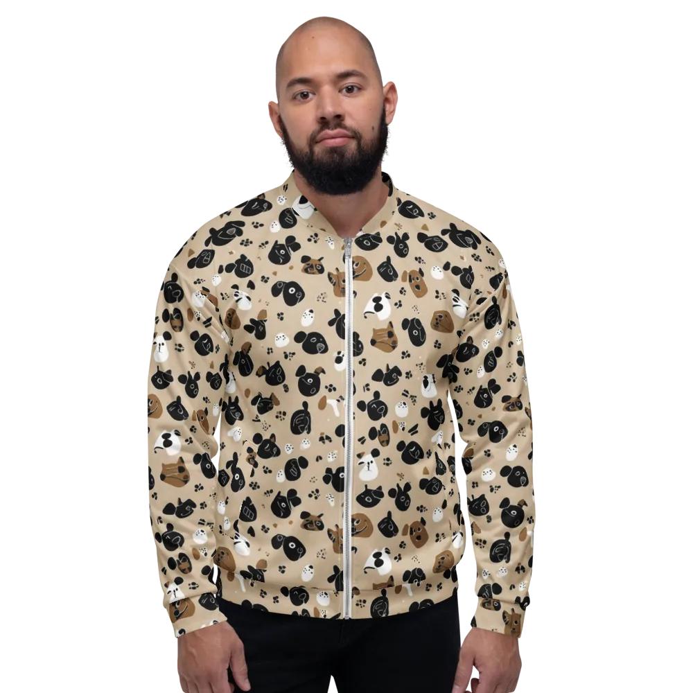 Pawprint Parade on Bomber Jacket — Front