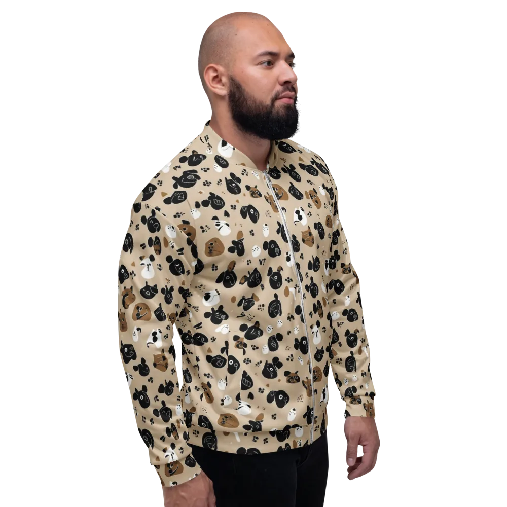 Pawprint Parade on Bomber Jacket — Right
