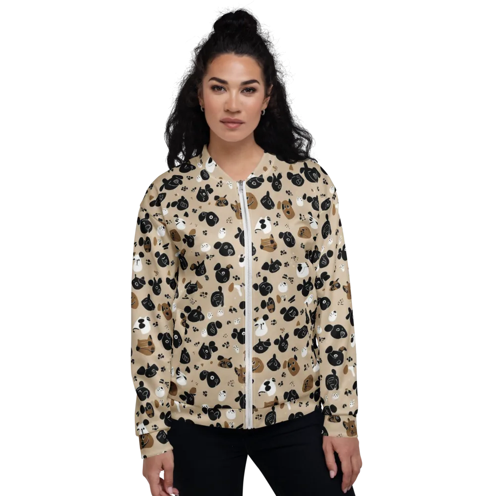 Pawprint Parade on Bomber Jacket — Front