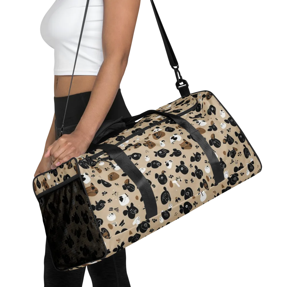 Pawprint Parade on Duffle Bag — Front