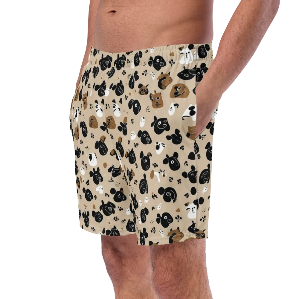 Pawprint Parade on Swim Trunks — Left Front