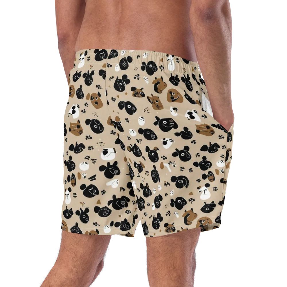 Pawprint Parade on Swim Trunks — Right Back
