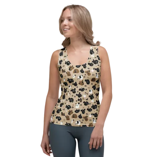 Pawprint Parade on a Women's Tank Top