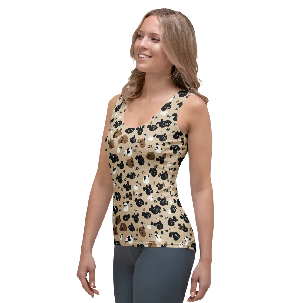 Pawprint Parade on Women's Tank Top — Left Front