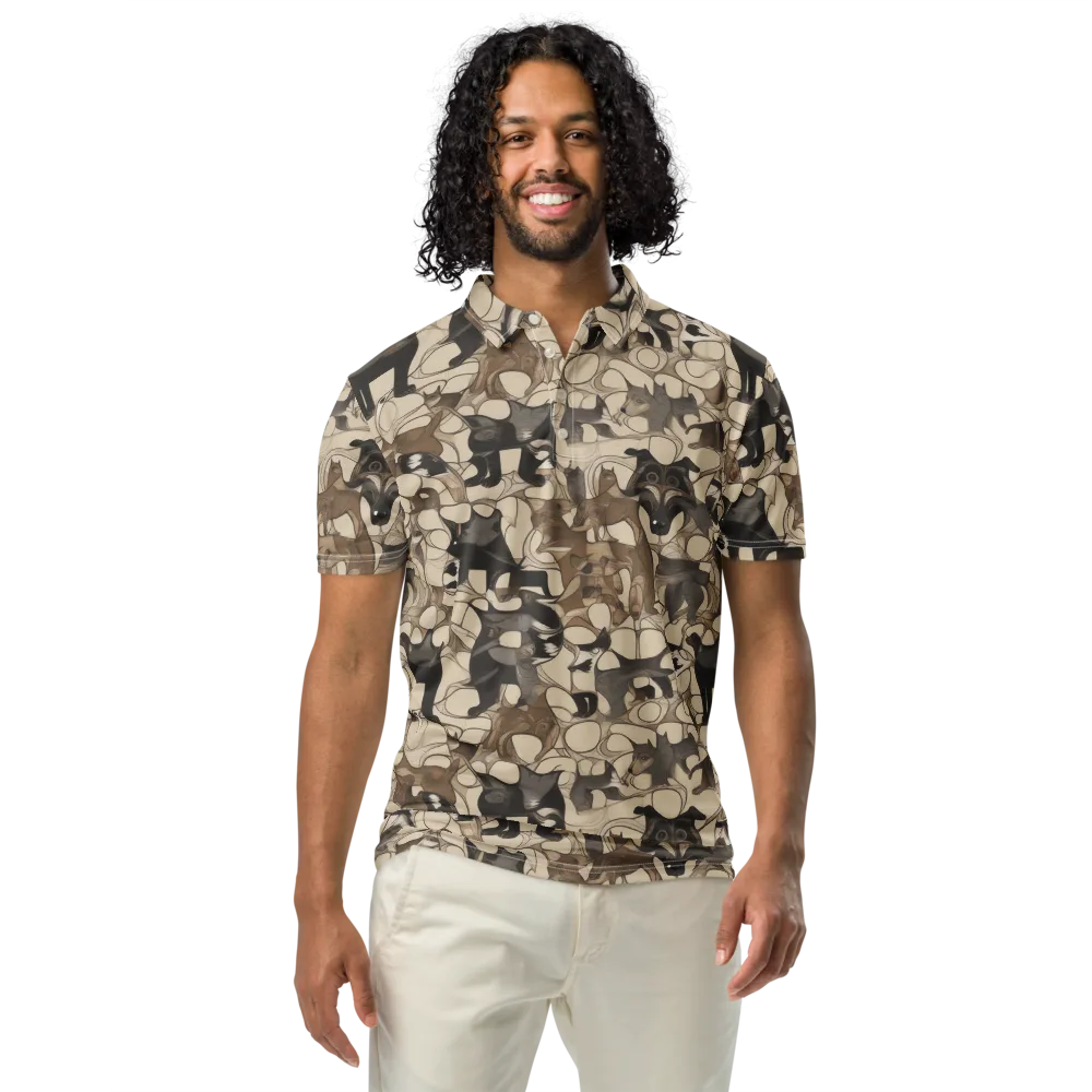 Menagerie Nocturne on Men's Slim Fit Polo Shirt — Front