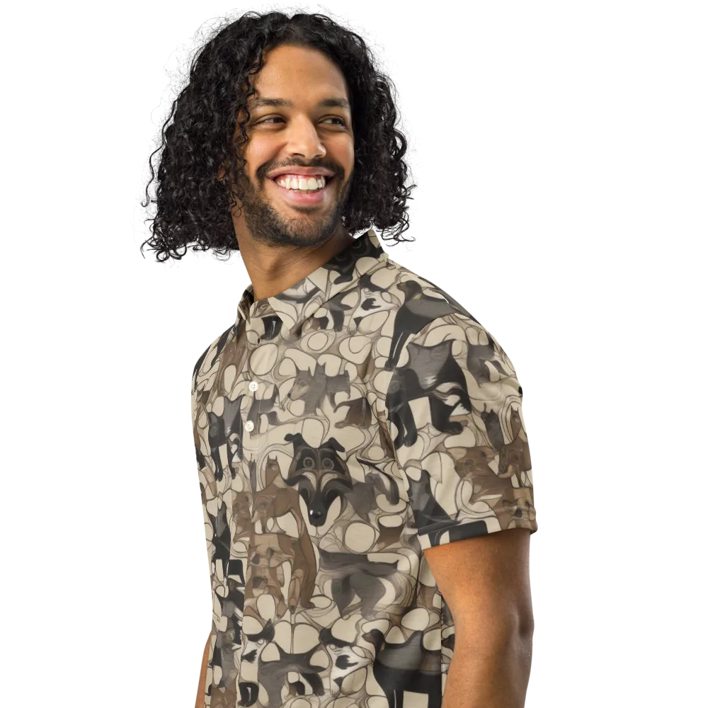 Menagerie Nocturne on Men's Slim Fit Polo Shirt — Left Front