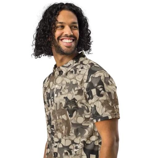 Menagerie Nocturne on a Men's Slim Fit Polo Shirt