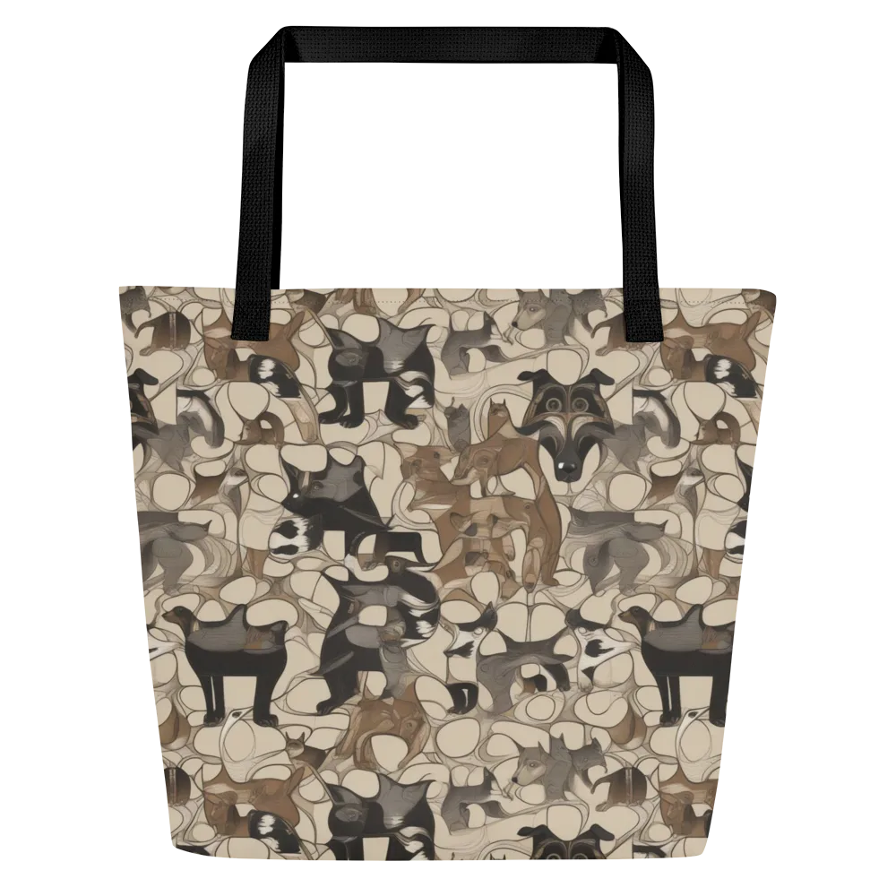 Menagerie Nocturne on Large Tote Bag W/ Pocket — Front