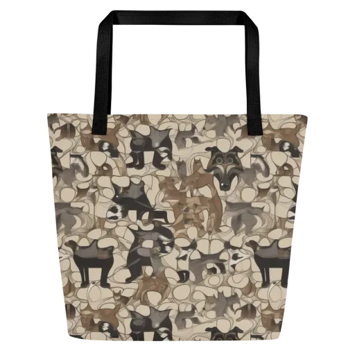 Menagerie Nocturne on a Large Tote Bag W/ Pocket