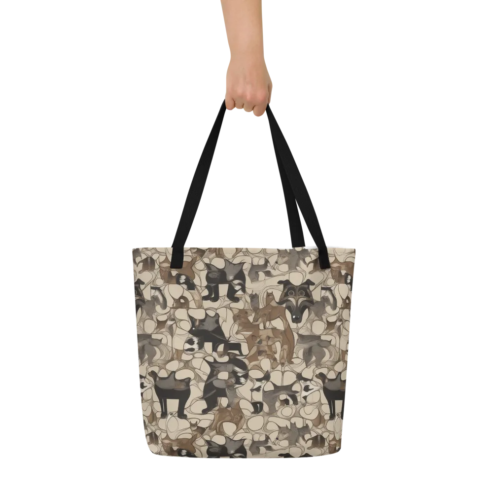 Menagerie Nocturne on Large Tote Bag W/ Pocket — Front