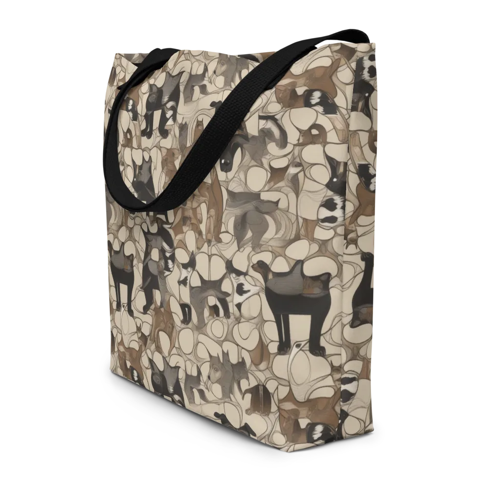 Menagerie Nocturne on Large Tote Bag W/ Pocket — Front