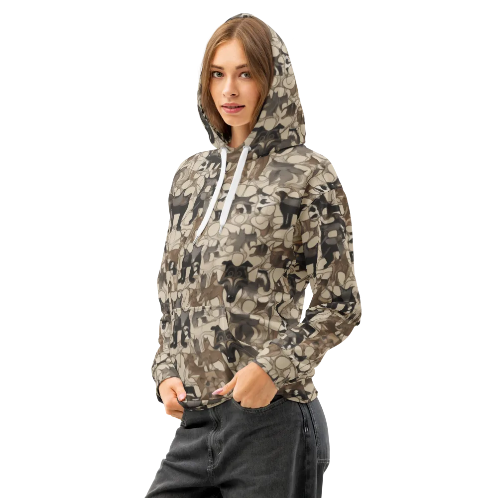 Menagerie Nocturne on Cotton Hoodie — Left Front