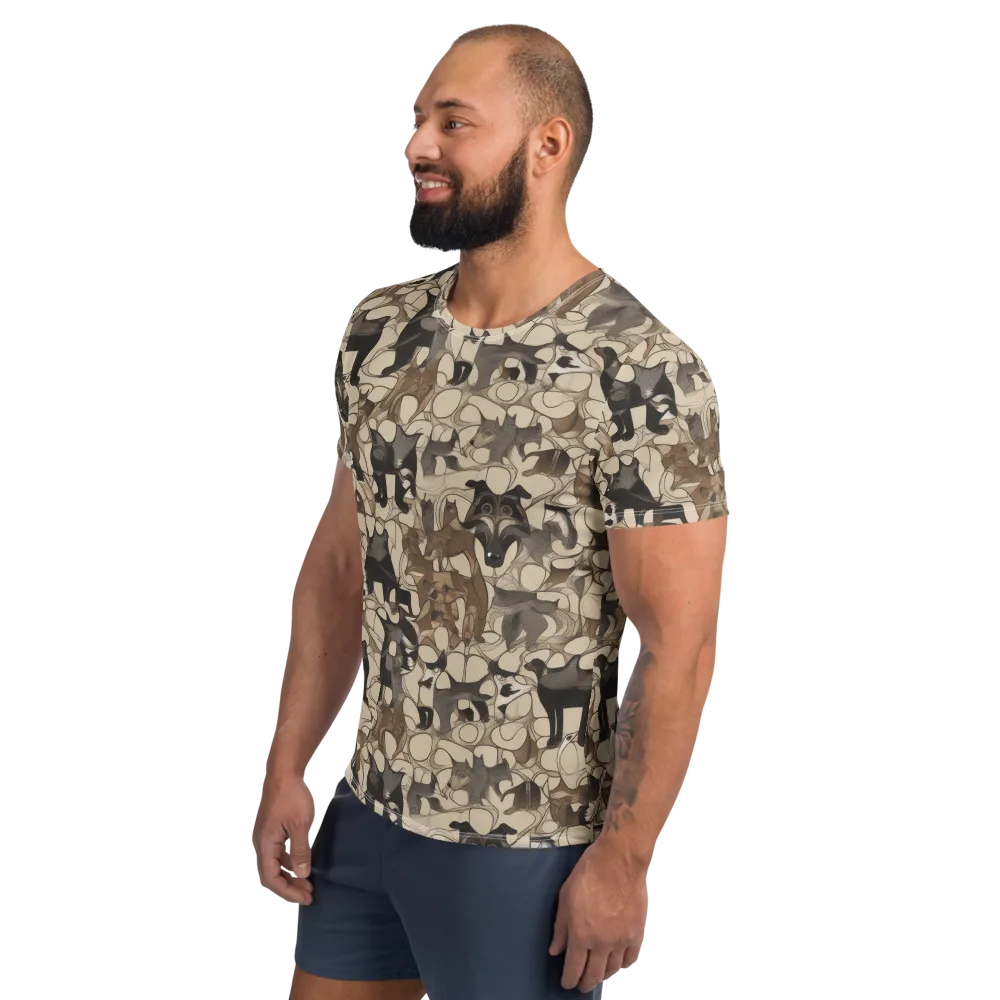 Menagerie Nocturne on Men's Athletic T-Shirt — Left