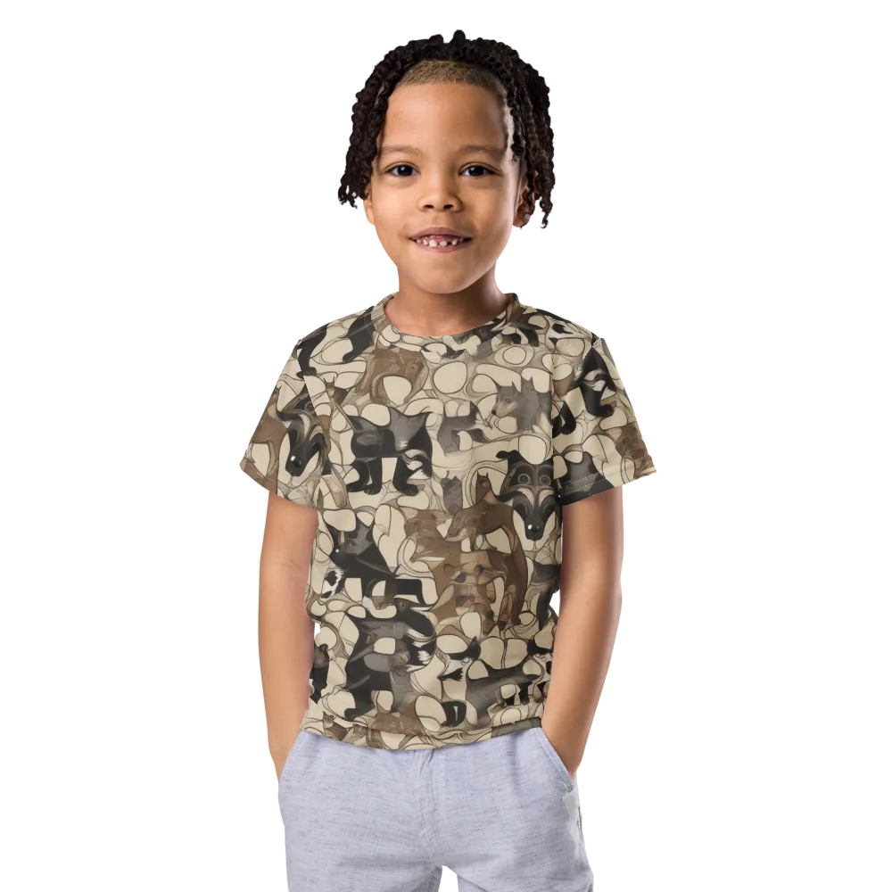 Menagerie Nocturne on Kids Crew Neck T-Shirt — Front